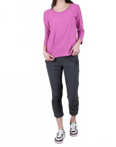 Cut Loose 3/4-sleeve V-tee In Cosmo In Purple