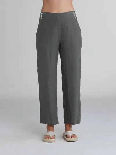 Cut Loose Button Trouser In Clay In Gray