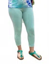 Cut Loose Capri Stretch Leggings In Aqueduct In Green