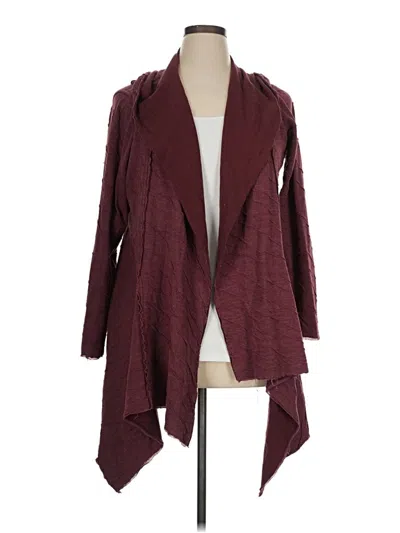 Pre-owned Cut Loose Cardigan Sweater In Burgundy