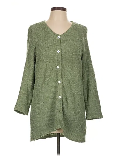 Pre-owned Cut Loose Cardigan Sweater In Green