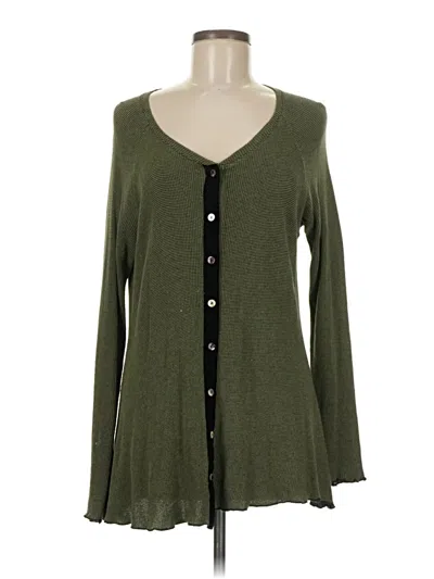Pre-owned Cut Loose Cardigan Sweater In Green