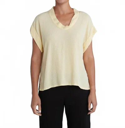 Cut Loose Check Cowl Top In Yellow In Nude