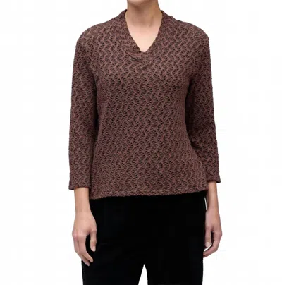 Cut Loose Crochet Wrap Neck Top In Cola In Brown