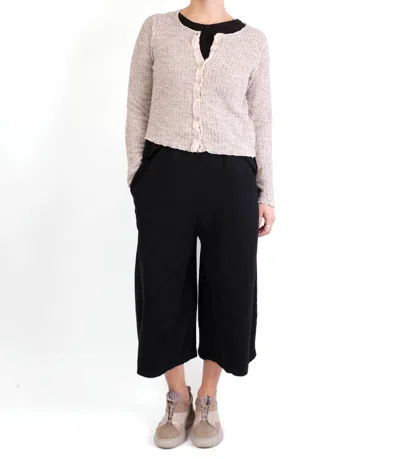 Cut Loose Crop Cardy In Sweater Knit In Pearly In Neutral