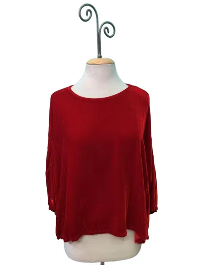 Cut Loose Crop Velvet Drop Shoulder Top In Holiday In Multi