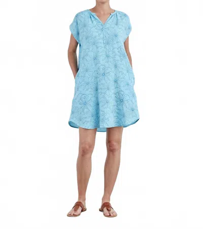 Cut Loose Daisy Henley Dress In Poolside In Blue