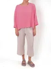 Cut Loose Easy Crop Wide Leg Pants In Jicama Crinkle Check
