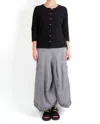 Cut Loose Easy Three Quarter Sleeve Cardigan In Black