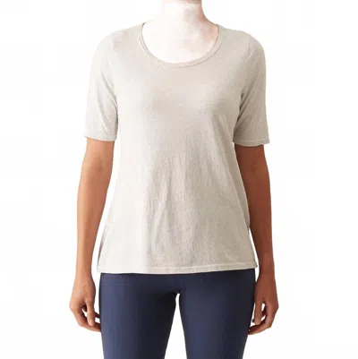 Cut Loose Elbow Sleeve Tee In White In Beige