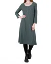 Cut Loose Frayed-stripe Seamed Dress, Myrtle In Green