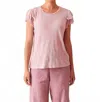 Cut Loose Light Weight Linen Sweater Flutter Tee In Pink Salt In Pink