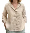 Cut Loose Linen Hi-lo Top In Pearly In Brown