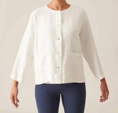 Cut Loose Linen Jacket In White