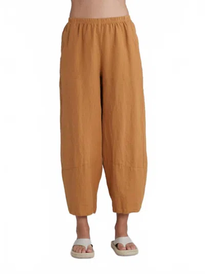 Cut Loose Linen Lantern Pant In Manuka In Brown