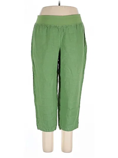 Pre-owned Cut Loose Linen Pants In Green