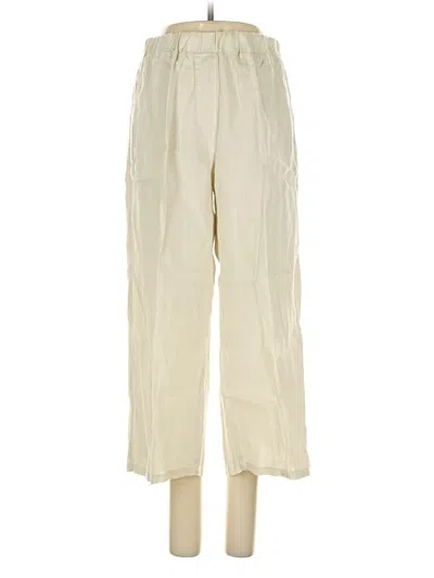 Pre-owned Cut Loose Linen Pants In Ivory