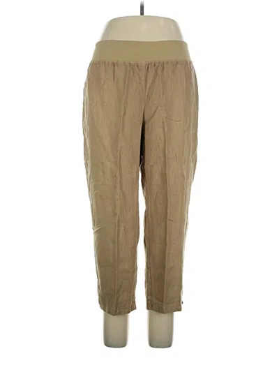 Pre-owned Cut Loose Linen Pants In Tan