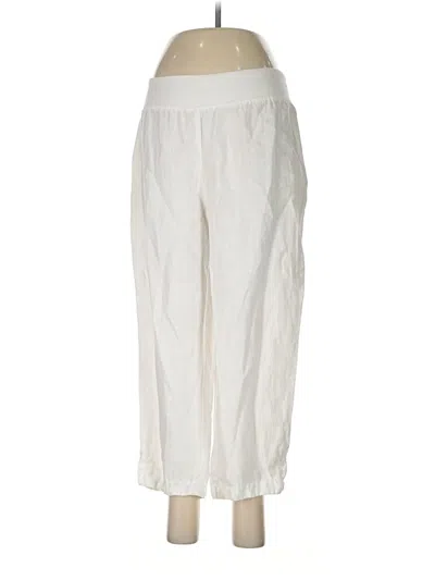 Pre-owned Cut Loose Linen Pants In White