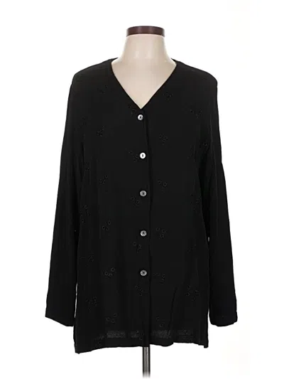 Pre-owned Cut Loose Long Sleeve Blouse In Black
