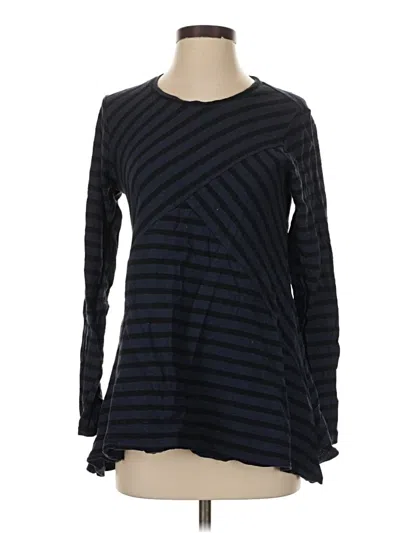 Pre-owned Cut Loose Long Sleeve Top Black Boatneck Tops