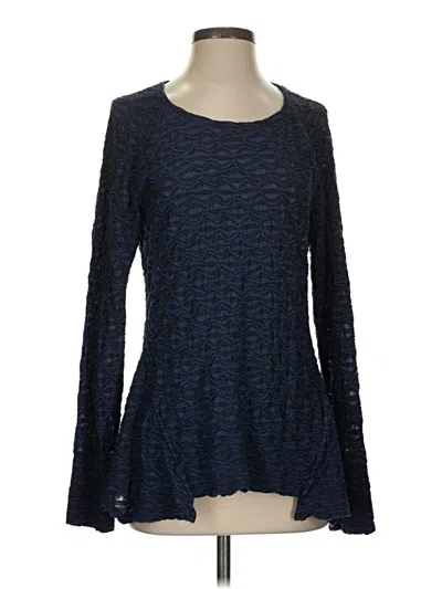 Pre-owned Cut Loose Long Sleeve Top Blue Boatneck Tops