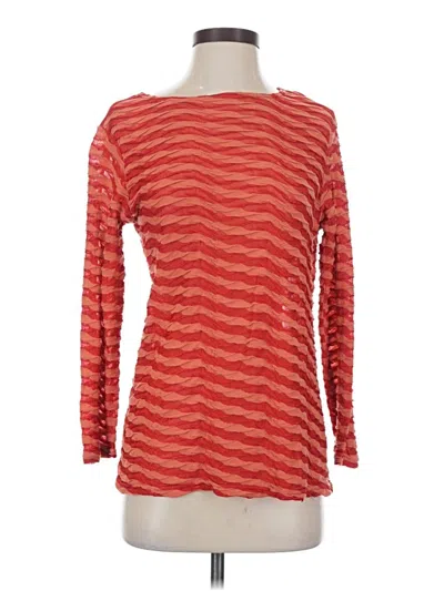 Pre-owned Cut Loose Long Sleeve Top Red Boatneck Tops