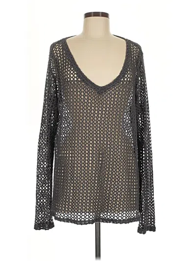 Pre-owned Cut Loose Long Sleeve T-shirt In Black