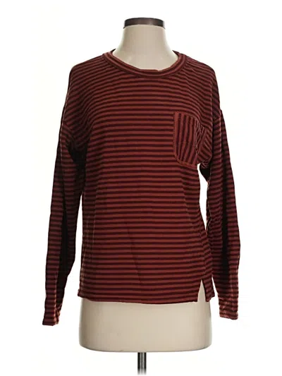 Pre-owned Cut Loose Long Sleeve T-shirt In Burgundy