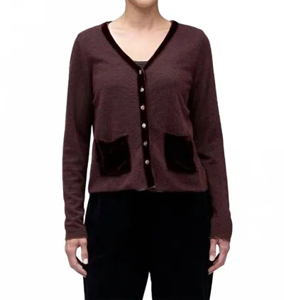 Cut Loose Marble Sweater Cardigan Top In Cola In Burgundy