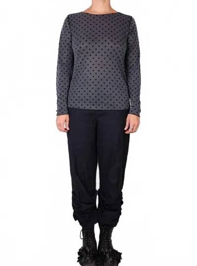 Cut Loose Mesh Dot Long Sleeve Layering Tee In Black