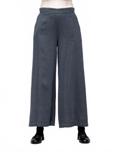 Cut Loose Mini Check Wide Leg Pant In Seal In Gray