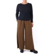 Cut Loose Mini Check Wide Leg Pleat Pant In Brass