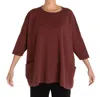Cut Loose Pucker Doublecloth Pull Over Top In Barnwood