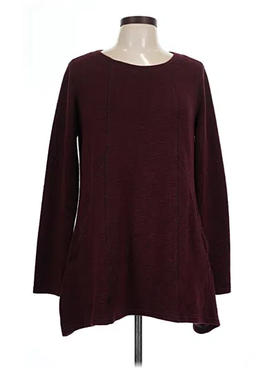 Pre-owned Cut Loose Pullover Sweater In Burgundy