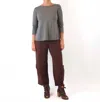 Cut Loose Quarter Sleeve Boatneck Tee In Myrtle In Multi