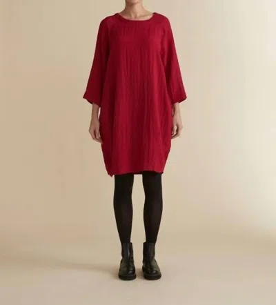 Cut Loose Raglan Round Neck Dress In Cardinal