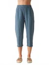 Cut Loose Raw Edge Crop Pants In Amalfi Blue In Blue
