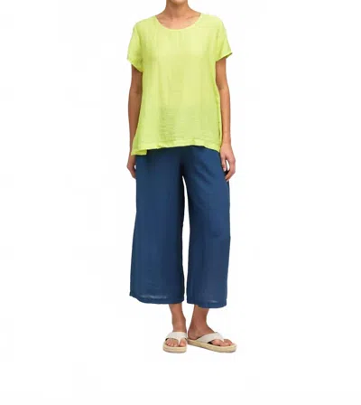 Cut Loose Rayon Parachute Crop Sleeve Swing Top In Euphorbia In Yellow