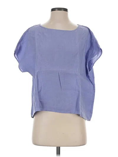 Pre-owned Cut Loose Short Sleeve Blouse In Blue