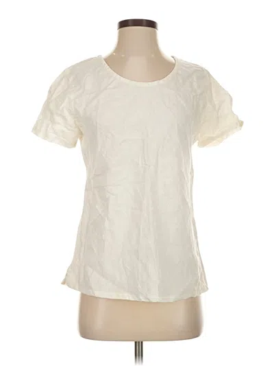 Pre-owned Cut Loose Short Sleeve Top Ivory Crew Neck Tops In White