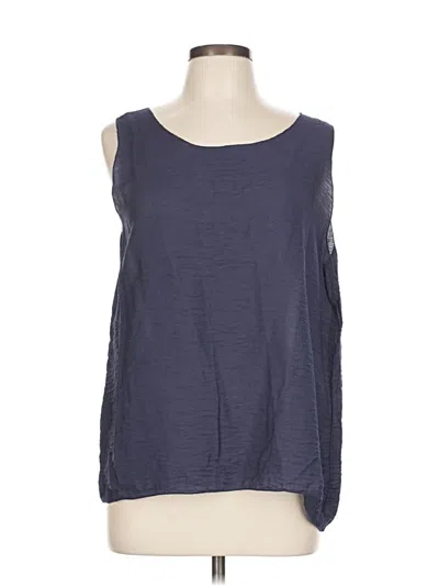 Pre-owned Cut Loose Sleeveless Top Blue Boatneck Tops