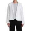 Cut Loose Solid Linen Button Blazer In White In White