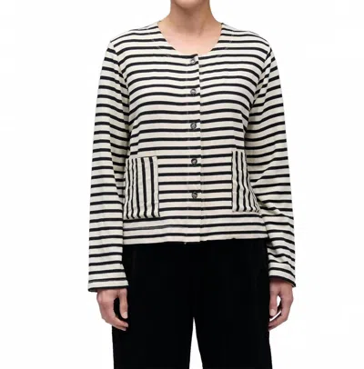 Cut Loose Striped Crop Jacket In Lentil Black Stripe In Multi