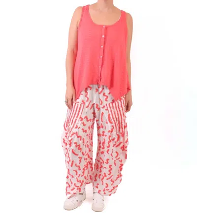 Cut Loose Striped Cropped Vest In Red