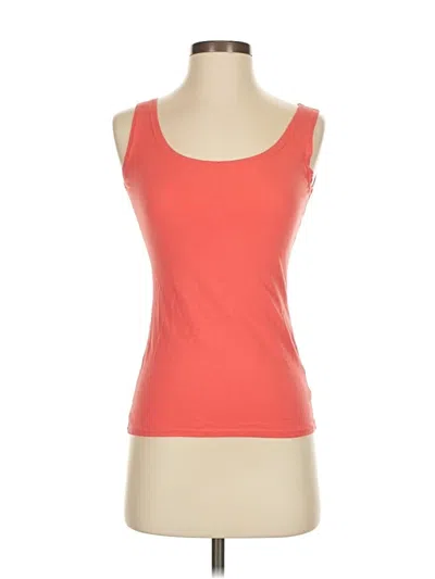 Pre-owned Cut Loose Tank Top Orange Strapless Neckline Tops