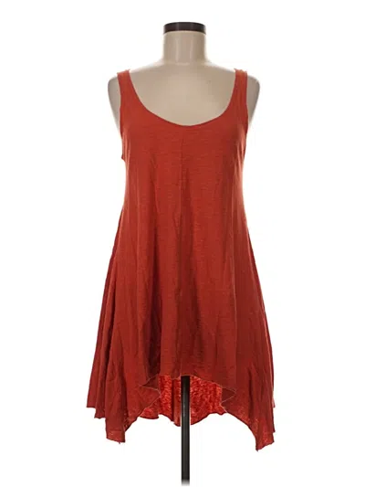 Pre-owned Cut Loose Tank Top Red Strapless Neckline Tops
