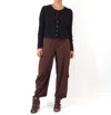Cut Loose Tuck Straight Leg Pants In Mahogany