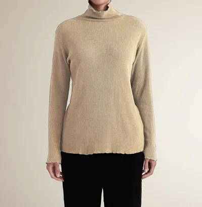 Cut Loose Turtleneck Top In Moonbeam In Beige