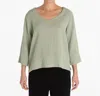 Cut Loose V-neck Vent Top In Salvia In Green
